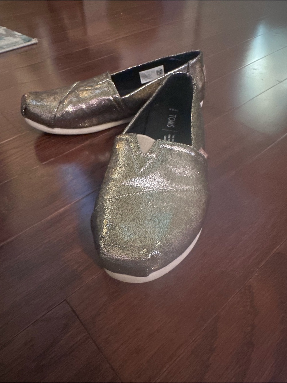 NWOT - TOMS Metallic Alpargata Shoes - Champagne - Women’s size 6.5